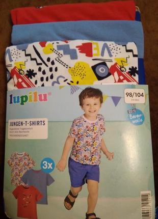 Набір футболок lupilu для хлопчика, 3 шт., 98-104 см5 фото