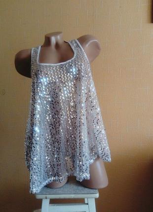 Яркая маечка в пайетках. крутая, яркая маечка. ефектная маечка.