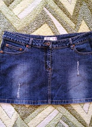 Крутая джинсовая юбка quiz. спідниця джинсова. джинсова мини юбка