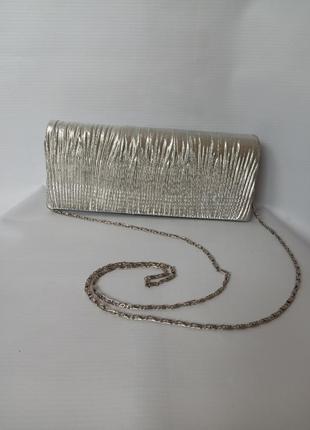 Сумка маленька сумочка клатч комфортна зручна срібляста вечірня1 фото