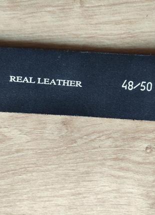 Крутой мужской кожаный ремень  real leather, р.907 фото