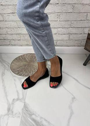 Балетки з відкритим носком3 фото