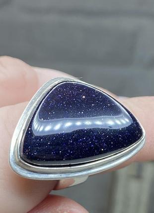 Кольцо перстень размер 19,5 ночь каира авантюрин серебро армения4 фото