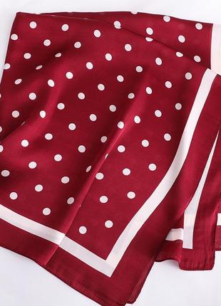 Новый шелковый платок в горох