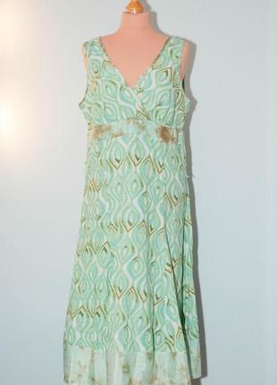 Натуральное платье сарафан с клешной широкой юбкой3 фото