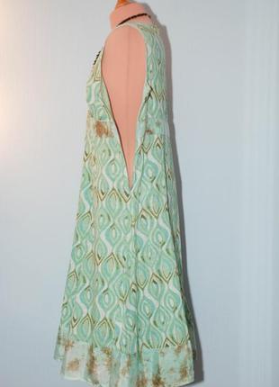 Натуральное платье сарафан с клешной широкой юбкой10 фото