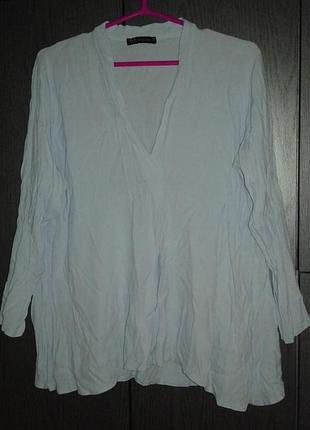 Шикарная легкая небесно-голубого цвета блузка, размер 16/44.