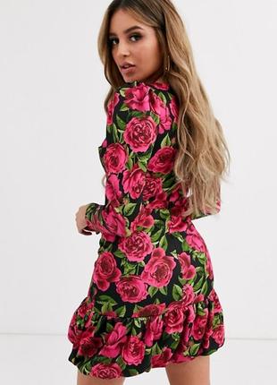 Платье asos в крупные розы1 фото