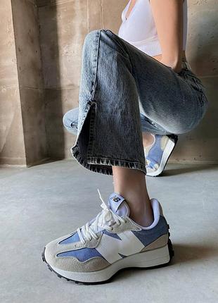 New balance 327 blue, кросовки нью баланс женские
