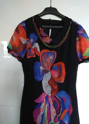 Яркое платье, цветочный крупный принт, турция, salkim