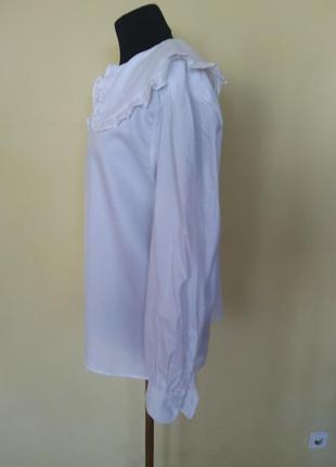 Новая белая блуза с трендовым воротником раз.48-50-523 фото
