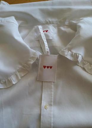 Новая белая блуза с трендовым воротником раз.48-50-525 фото
