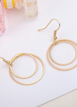 Стильные серьги круг круги 2 цвета.