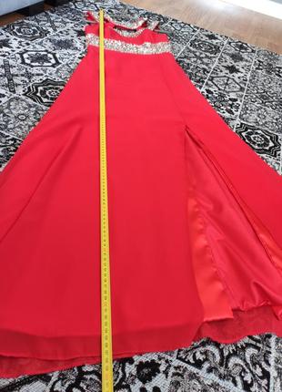 Красное нарядное платье в пол4 фото