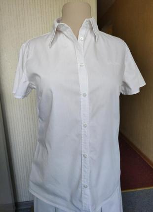 Белая рубашка marc o polo короткий рукав 100 коттон2 фото