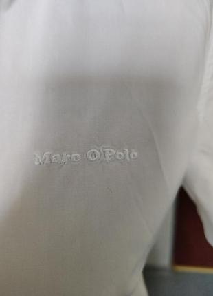Белая рубашка marc o polo короткий рукав 100 коттон4 фото
