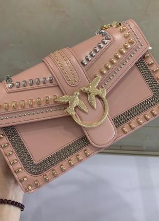 Сумка шкіряна в стилі pinko🌸🌸🌸хіт літа