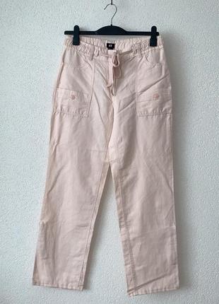 Женские летние брюки брюки прямые широкие льняные1 фото