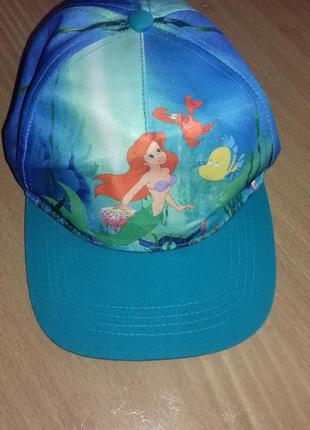 Голубая кепка с принцессой яркая кепка с русалочкой ариель.2 фото