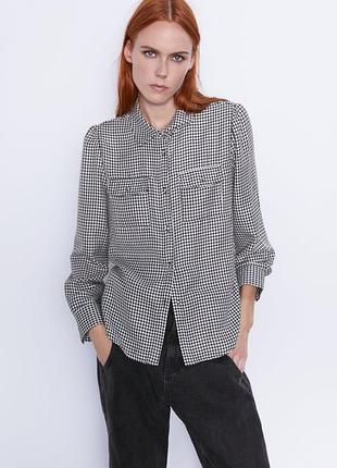 Сорочка zara xs з накладними кармашками 🔥