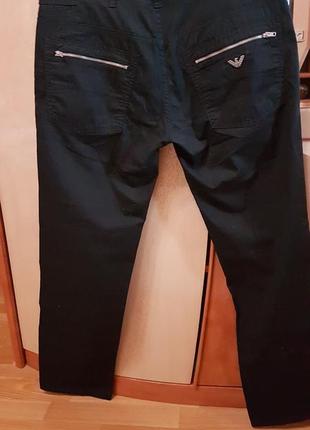 Черные катоновые с эластаном  женские брюки armani2 фото