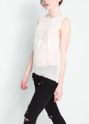 Женская белая летняя блузка без рукавов, топ, майка s,m,l pull&bear оригинал