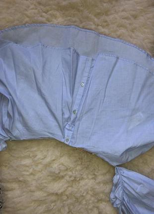 Рубашка блуза zara топ рукав пышный широкий открытые голые плечи4 фото