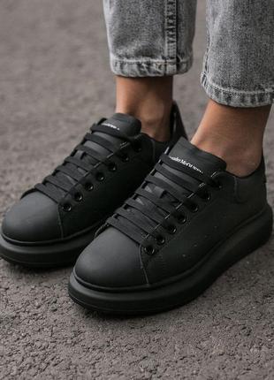 Кеды женские alexander mcqueen “mate black”5 фото