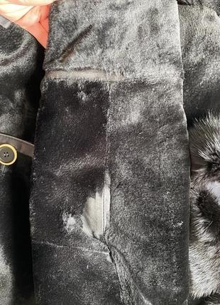 Мужская дубленка кенгуру отделка норка
