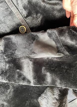 Мужская дубленка кенгуру отделка норка