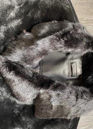 Мужская дубленка кенгуру отделка норка
