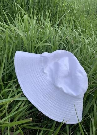 Жіноча капелюх з льону з широкими полями8 фото