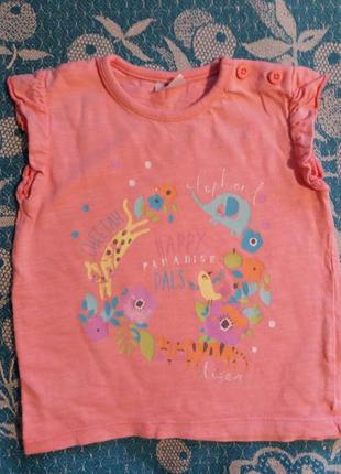 Футболка на девочку 6-9мес.