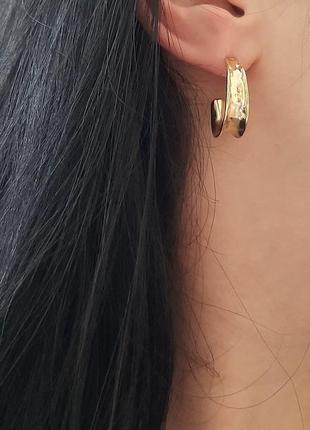 Серьги серебро 925 проба цвет золото