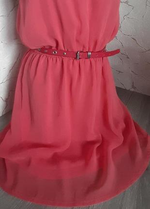 Сарафан,платье,сукня шифон на подкладке коррал размер 463 фото