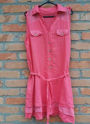 Красивое льняное итальянское  платье