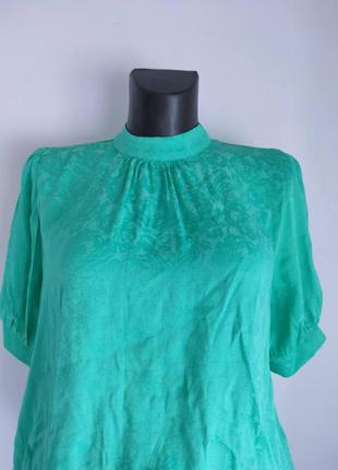 Жаккардовая зелена блузка від zara7 фото