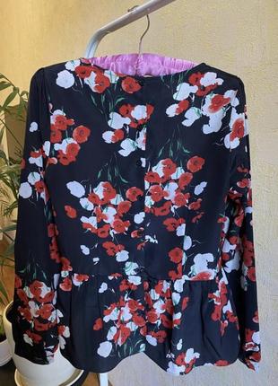 Блуза в цветочный принт с рюшей оборкой zara mango asos h&m4 фото
