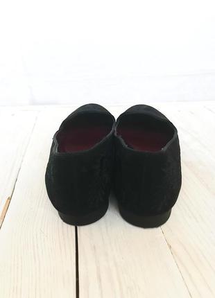 Новые m&s чёрные туфли балетки вышивка замша нубук  низкий каблук низкий ход размер 375 фото