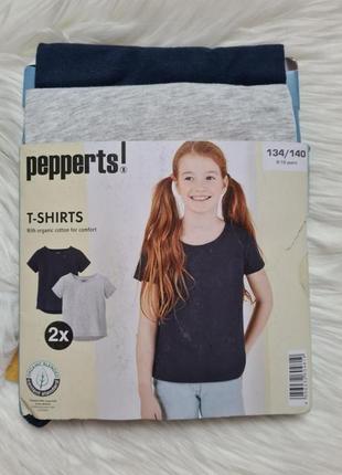 Pepperts набор футболок  2 шт синяя и серая 134/140 р.
