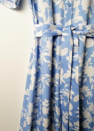Актуальное длинное платье рубашка в цветочный принт вискоза3 фото