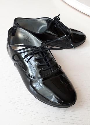 Туфлі чорні лофери crazy 8, лакові, 13 розмір 19 см, usa 13, 29-30 розмір