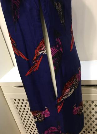 Шелковое платье сарафан футляр птицы boden   в стиле hermes5 фото