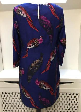 Шелковое платье сарафан футляр птицы boden   в стиле hermes4 фото
