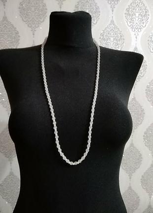 Белые пластиковые бусы, коль, ожерелье