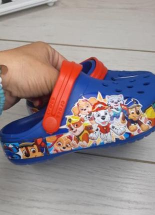 Детские синие сабо crocs kids’ fun lab paw patrol™ band clog 23-36