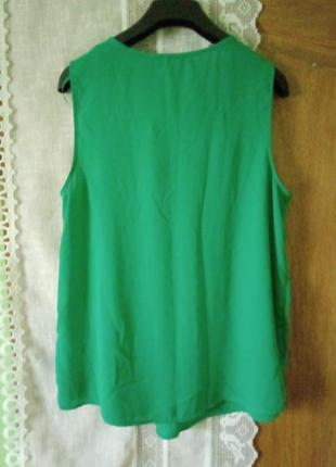 Ярко-зеленая блуза без рукавов2 фото