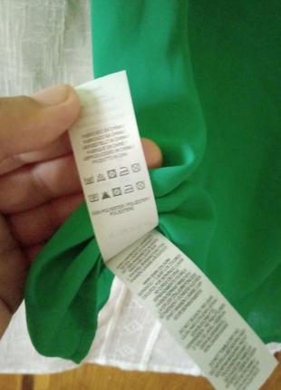 Ярко-зеленая блуза без рукавов4 фото