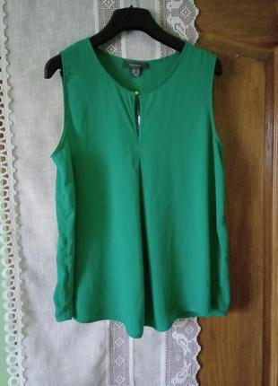Ярко-зеленая блуза без рукавов1 фото