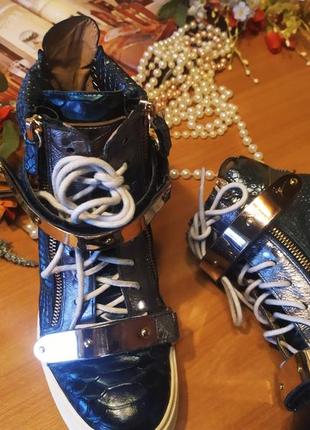 Крутезні стильні кросовки-снікерси платформа, натуральра шкіра sin (італія!!)  394 фото